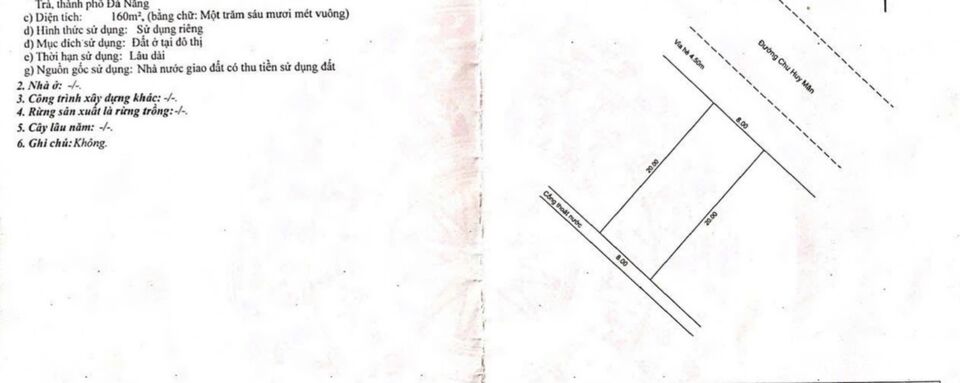Mình cần bán lô đất mặt tiền Chu Huy Mân 160M ngang 8M tại Phường Nại Hiên Đông , Sơn Trà , Đà Nẵng