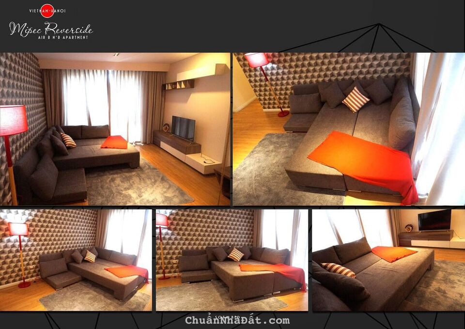 Cho thuê căn hộ Mipec Riverside tầng cao view đẹp 80m2 2PN full đồ 16tr.