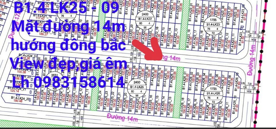 Chính chủ cần bán B1.4 KĐT Thanh Hà