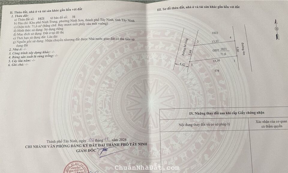 BÁN ĐẤT TRUNG TÂM NINH SƠN TÂY NINH - 550TR HẾT ĐẤT