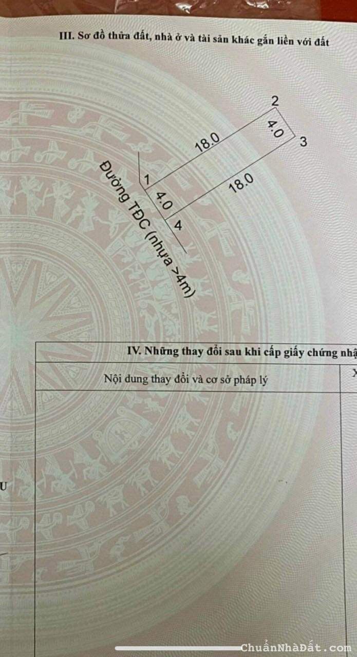 Bán lô tái định cư tân hoà xã tân hoà QL51 