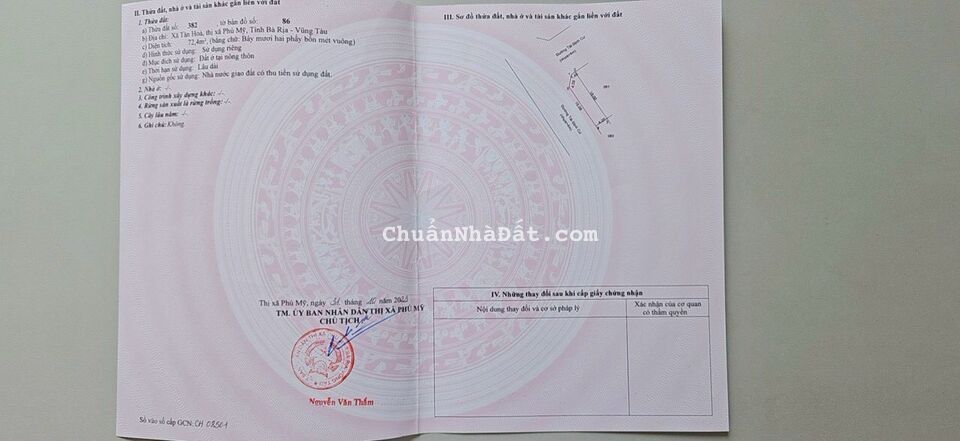 Bán lô góc 2 mặt tiền, khu tái định cư tân hoà xã tân hoà QL51