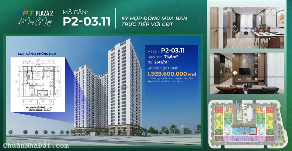 chủ đi nước ngoài cần bán gấp căn hộ 2 pn khu đô thị FPT thành phố Đà Nẵng