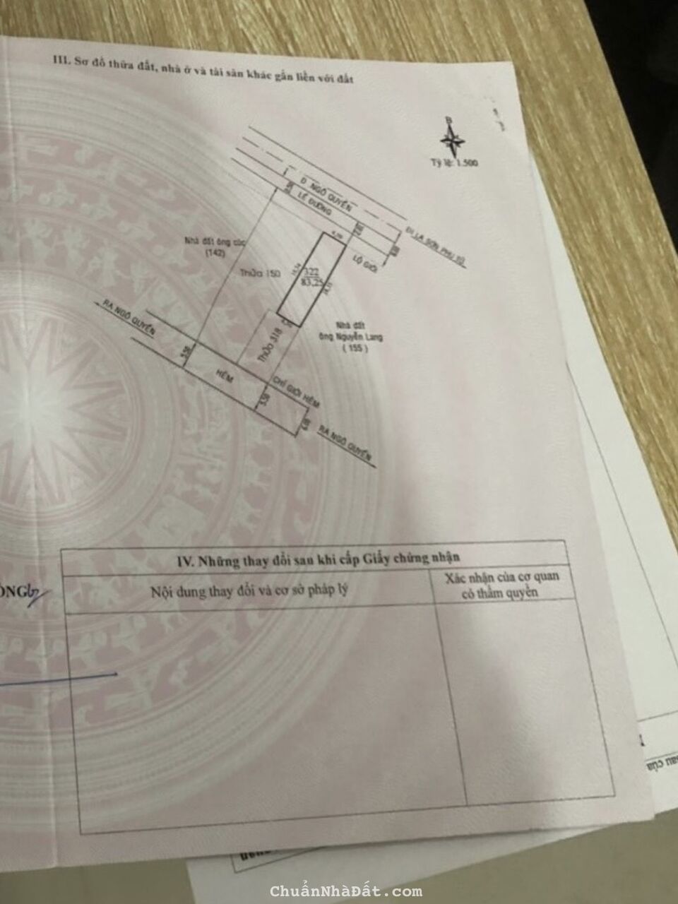 BÁN ĐẤT CÓ NHÀ, MẶT TIỀN ĐƯỜNG CHÍNH NGÔ QUYỀN, 12.9T, LH 0888.113.882 