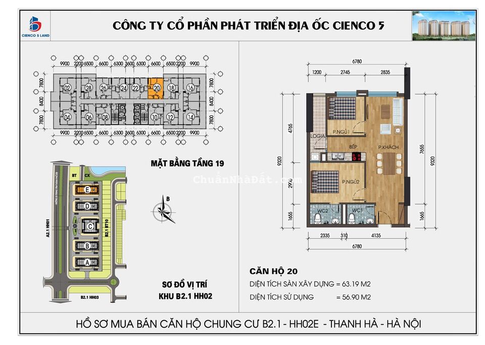 Bán căn hộ Full nội thất dt 63m toà HH02D Kđt Thanh Hà, Lh 0335688885