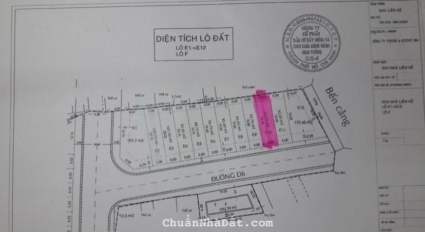 BÁN GẤP đất nền đường Huỳnh Bá Chánh giáp Quốc Lộ 1A dt 92.75 m2 