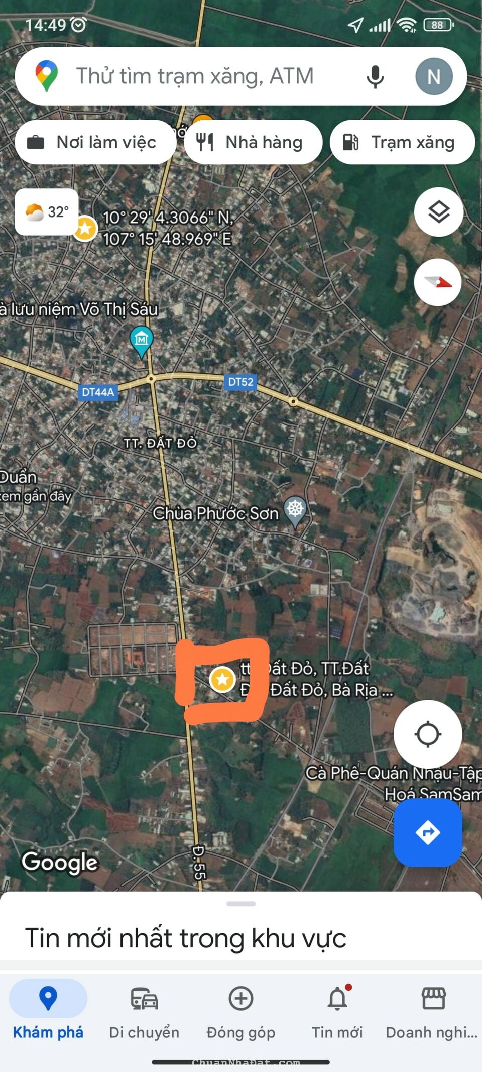 Mở bán 27 nền mặt tiền đường Phạm Hùng, trung tâm thị trấn Đất Đỏ, giá chỉ 338tr