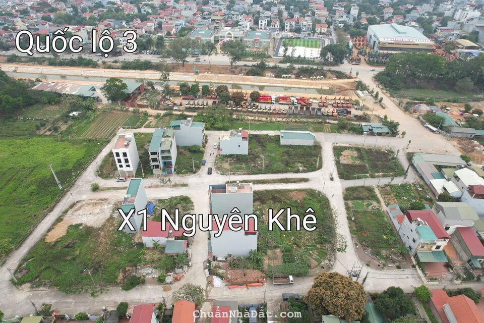 BÁN ĐẤT ĐẤU GIÁ X1 NGUYÊN KHÊ ĐÔNG ANH LÔ GÓC 98M2 GẦN KÊNH ĐÀO QL3