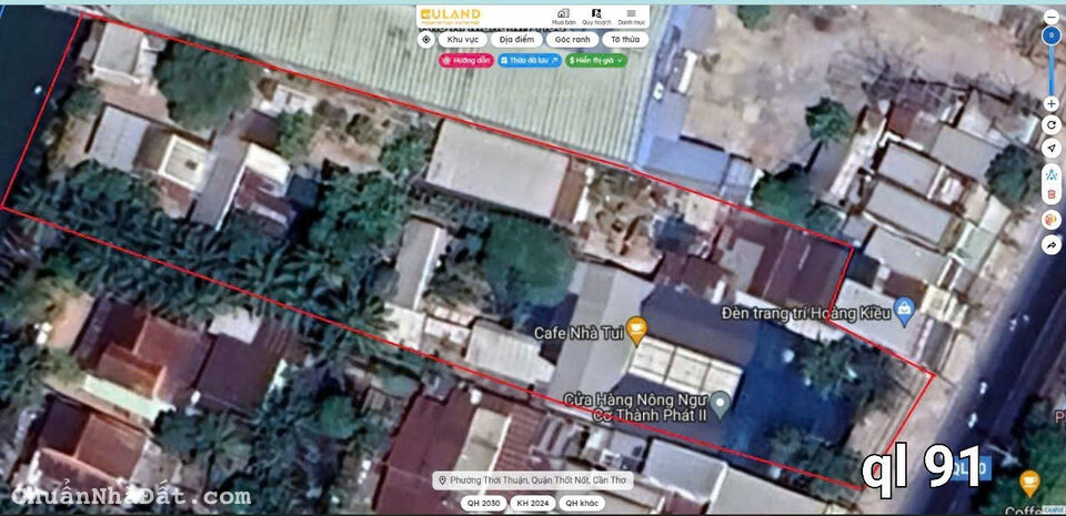 Bán đất 2 mặt tiền QL91 gần Cầu Cái Sắn Lớn Cần Thơ, 3701.8m2 sẵn SHR. Lh:0354209169.