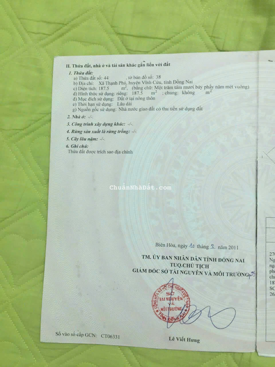 Giảm giá bán gấp 200m2 đất góc 2MT khu Lavenđer Thạnh Phú Vĩnh Cửu. SHR chỉ 5.3 tỷ. Lh:0903693712