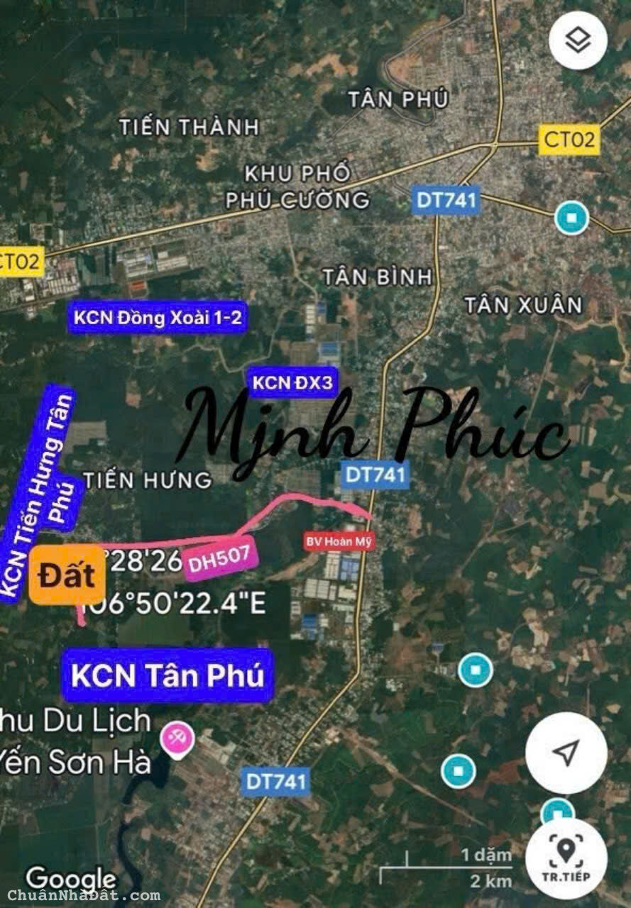 BÁN ĐẤT TIẾN HƯNG TP ĐỒNG XOÀI – SHR 1000M2 GIÁ CHỈ TỪ 340TR. LH:0908913568.