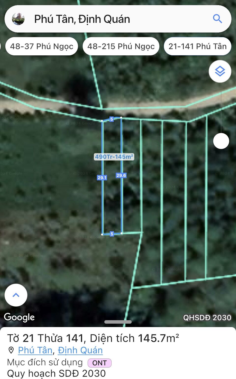 Bán đất 145.7m2 tại xã phú tân định quán đồng nai Bán đất 145.7m2 tại xã phú tân định quán đồng nai