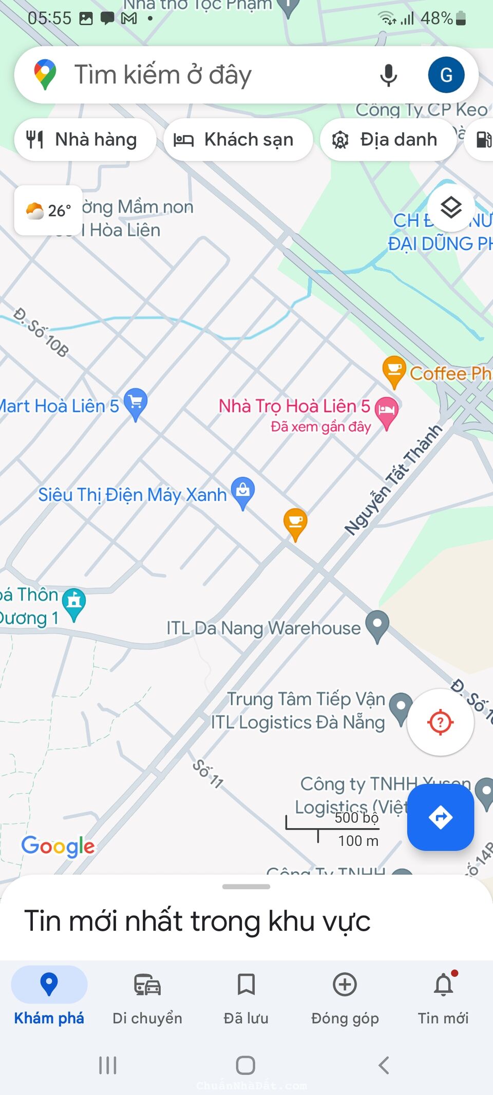 Cho thuê đất kinh doanh  hoa lien 5