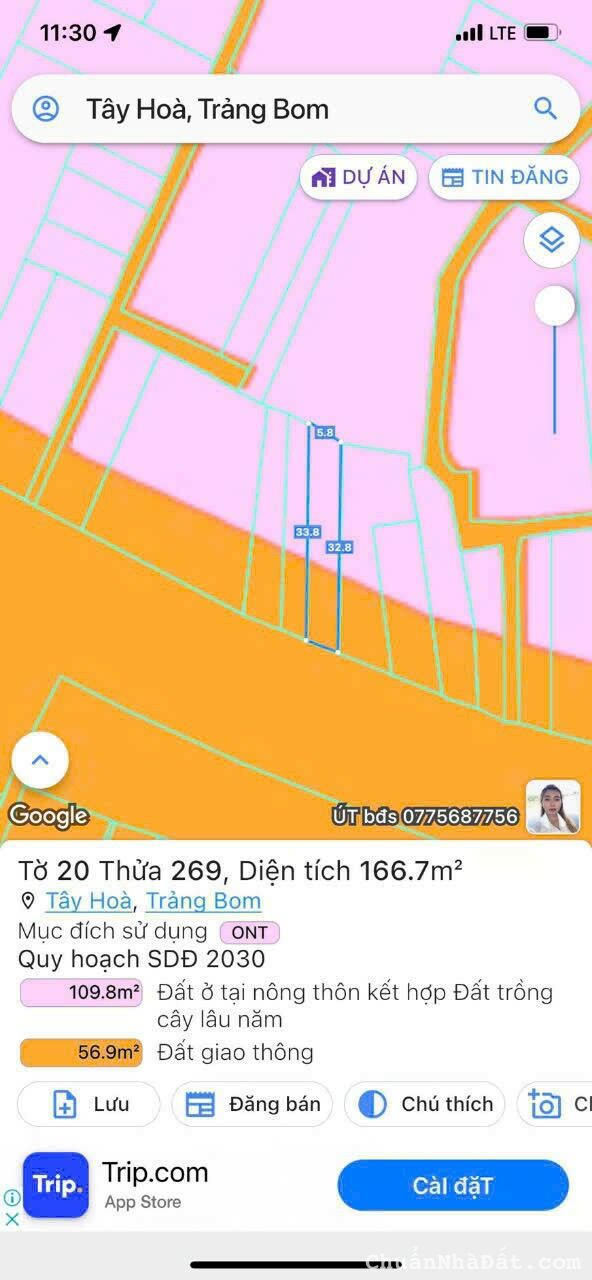 Bán Nhà C4 Mặt Tiền KD Đường QL1A _ Tây Hoà _ Trảng Bom _ ĐN 