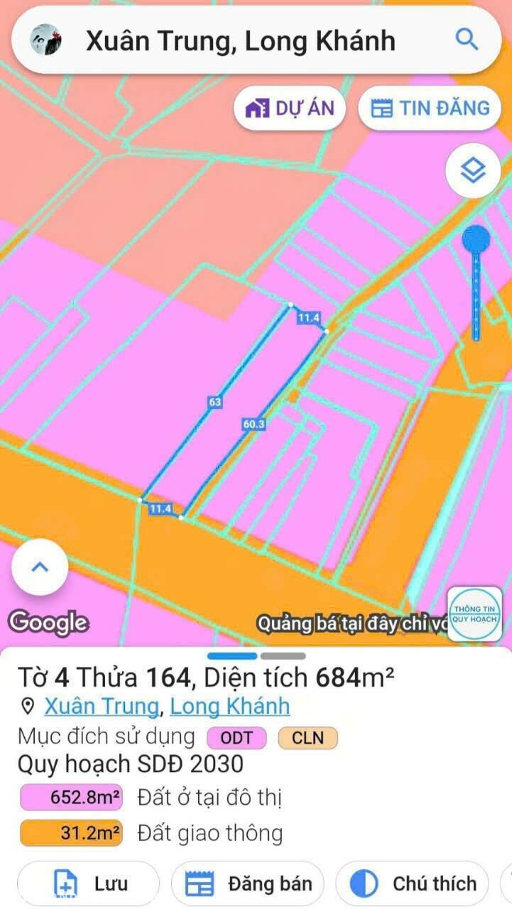 Bán Lô Đất 684 m2 _ 2 Mặt Tiền Đường Hồ Thị Hương _ TT TP. Long Khánh _ ĐN Bán Lô Đất 684 m2 _ 2 Mặt Tiền Đường Hồ Thị Hương _ TT TP. Long Khánh _ ĐN