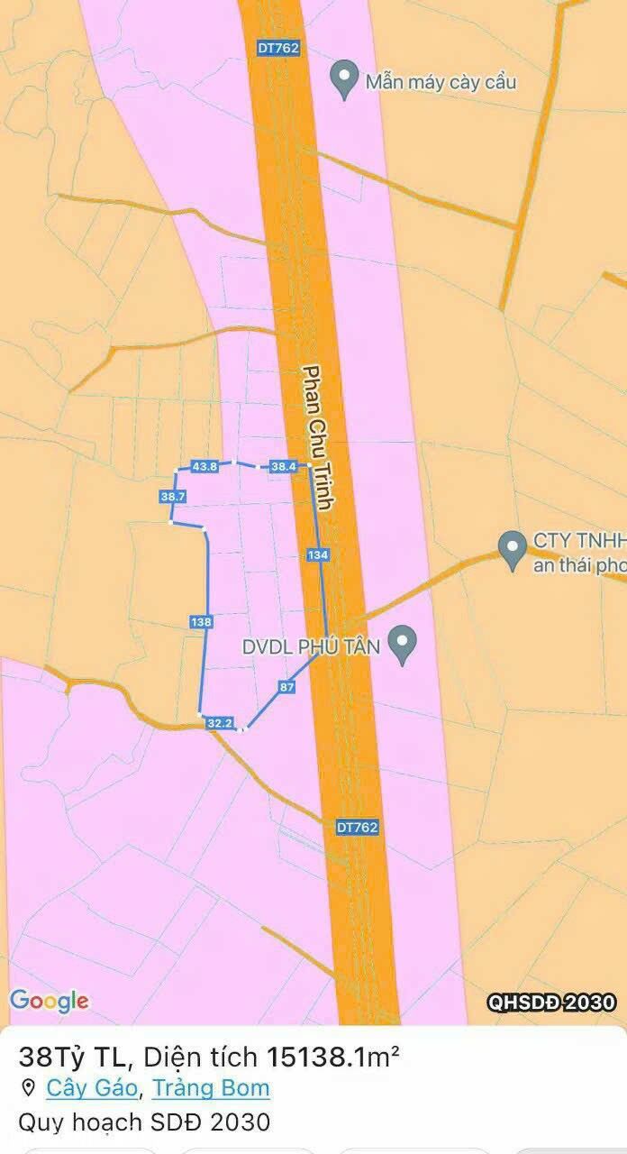 Bán 1,6 Hecta Mặt Tiền Đường 762 Ngay Ngã 4 Tân Lập _ Cây Gáo _ Trảng Bom _ ĐN