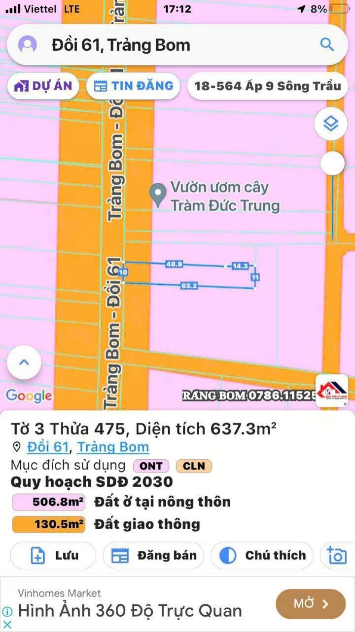 Bán Gấp 637 m2 Mặt Tiền Đường DT-777 An Viễn - Xã Đồi 61- Long Thành Giá Cực Ngộp 