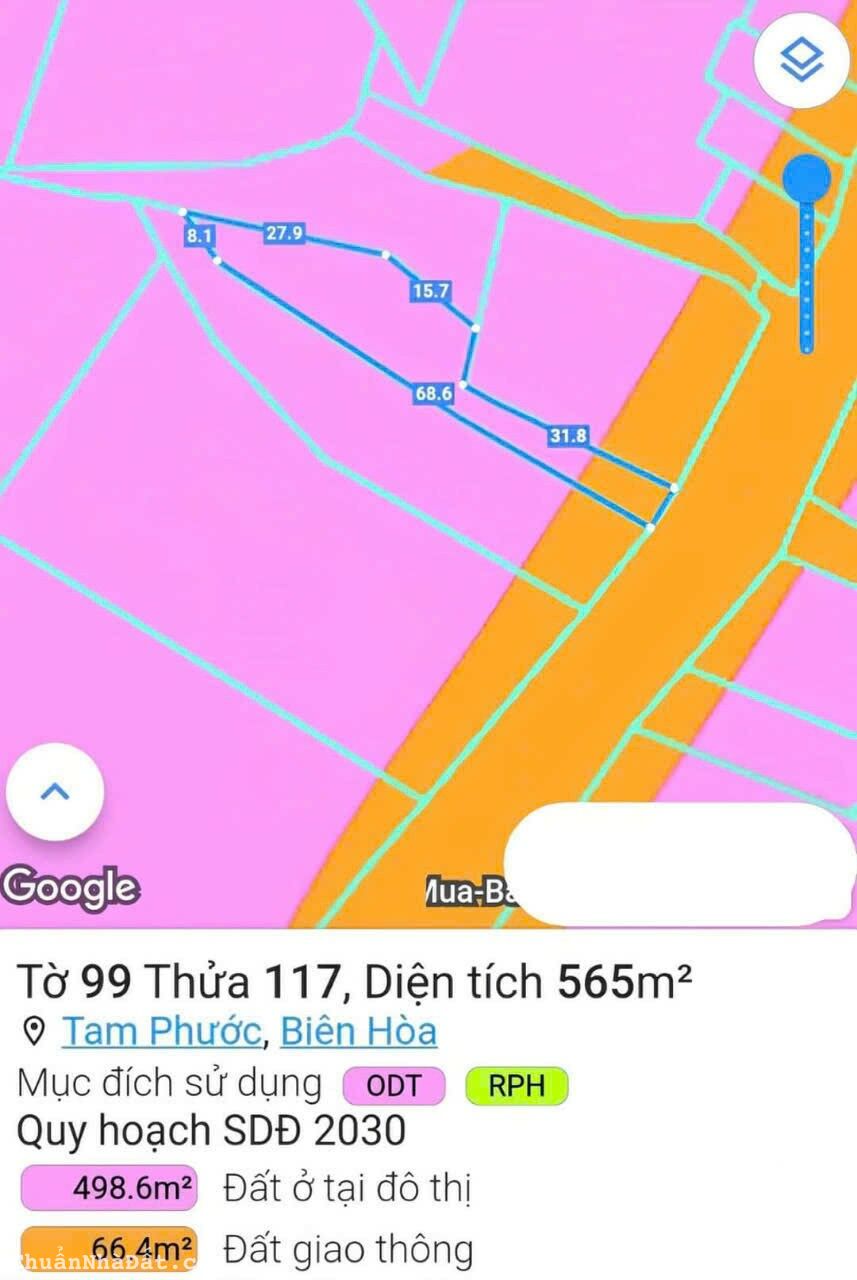 565 m2 Đất Mặt Tiền Đường Dương Diên Nghệ _ P. Tam Phước _ TP. Biên Hòa 565 m2 Đất Mặt Tiền Đường Dương Diên Nghệ _ P. Tam Phước _ TP. Biên Hòa