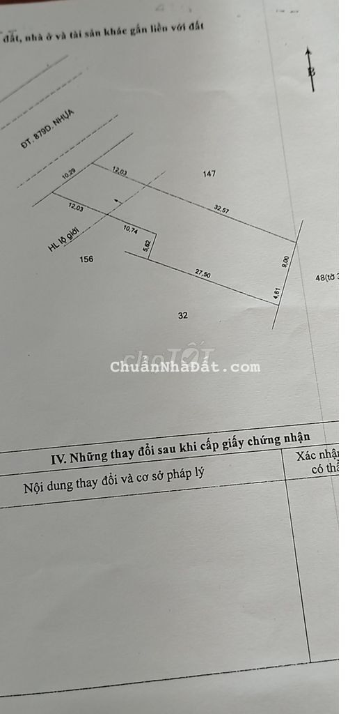 Bán đất 567m2 nở hậu, mặt tiền ĐT 879D, Chợ Gạo, Tiền Giang