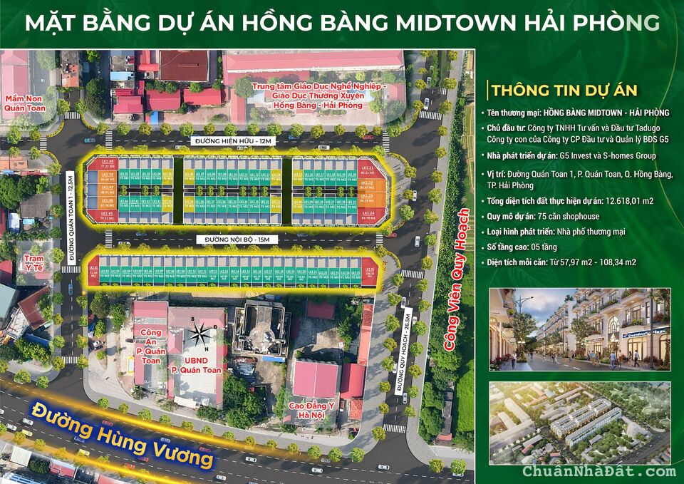 Chính thức mở bán - duy nhất 75 căn Shophouse dự án Midtown Hồng Bàng