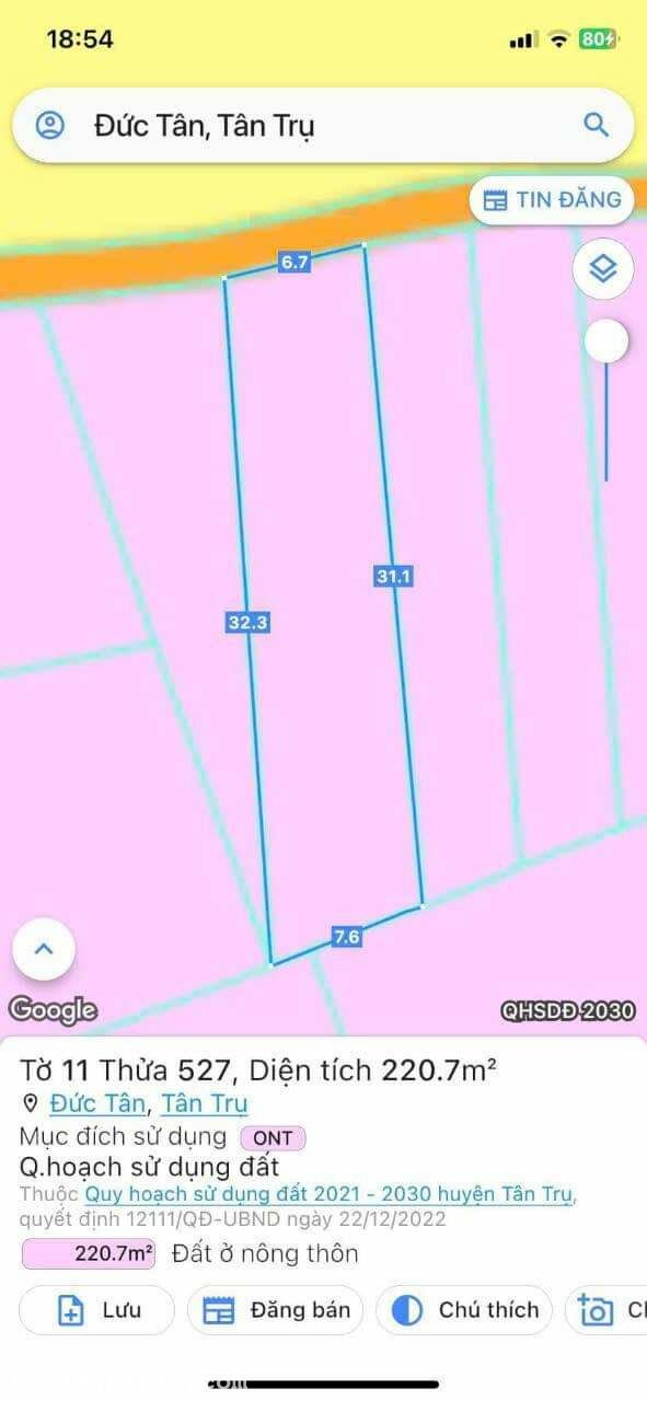  cần bán nền hơn 200mv full Thổ cư 
🌍Đức Tân-Tân trụ-Long an.
📐DT 6.7 X 31 cạnh 33= 220mv
💸