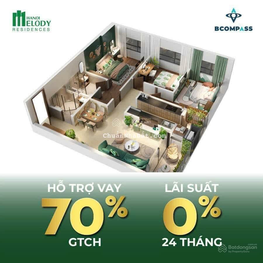 Chỉ 1.5 tỷ (30%) sở hữu lâu dài căn hộ 2N2VS tại Melody Linh Đàm trung tâm quận Hoàng Mai