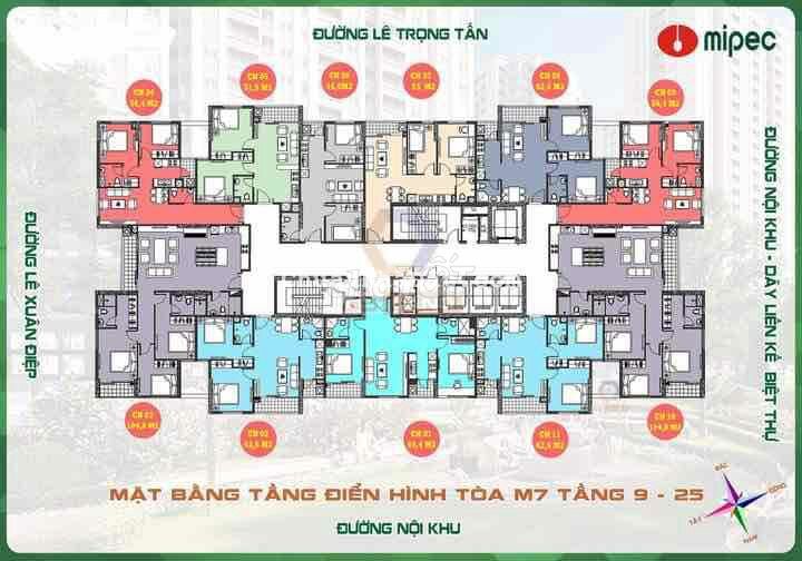 Bán gấp 3 ngủ Mipec Kiến Hưng 83-107m sổ hồng, vay bank, nhỉnh 2 tỷ