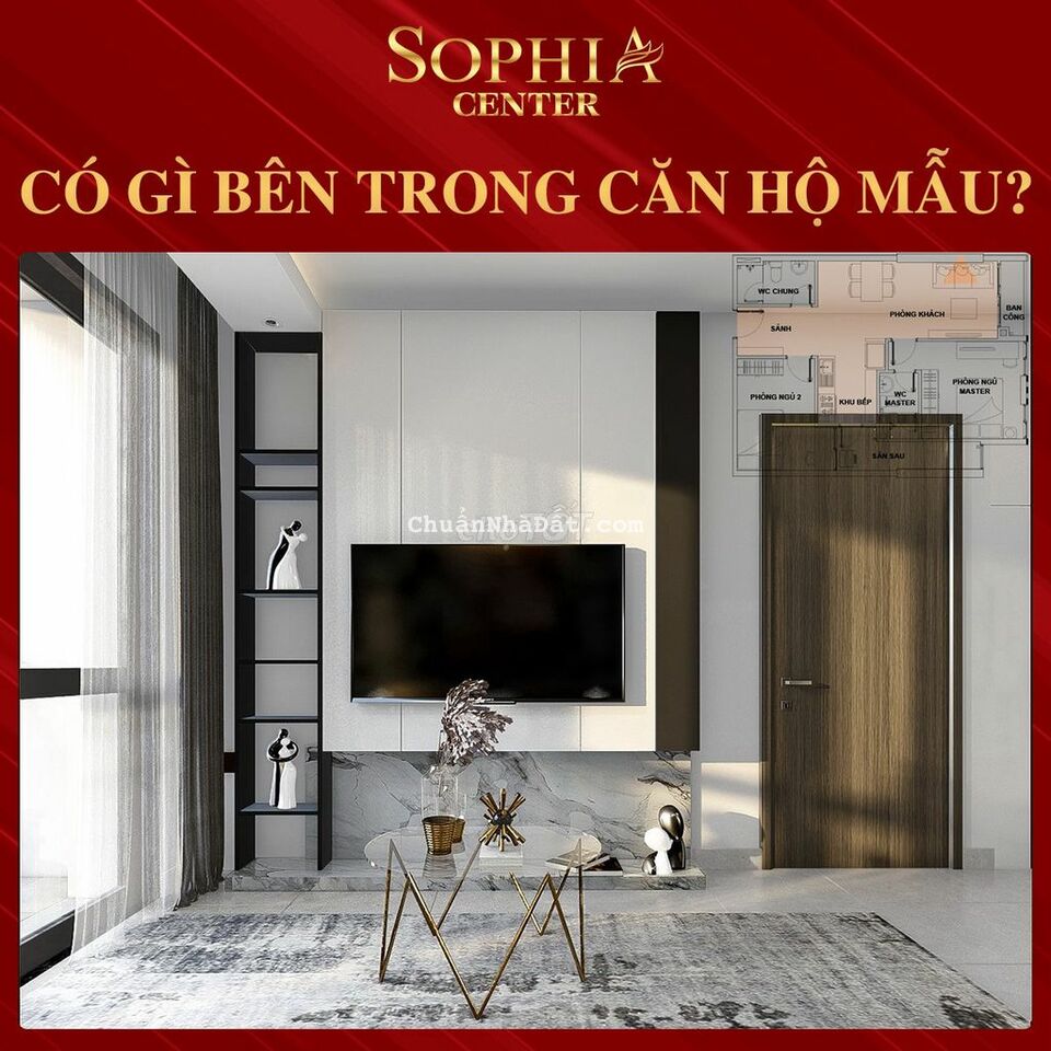 Căn hộ Sophia 2 phòng ngủ view biển, tầng trung, 70m2, 2 tỷ 150.