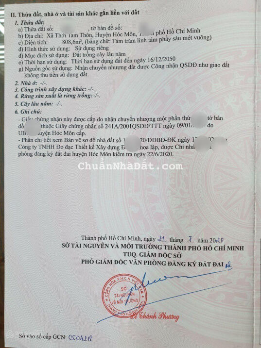 Bán nhà đất mặt đường Tô Ký, Xã Thới Tam Thôn, Huyện Hóc Môn