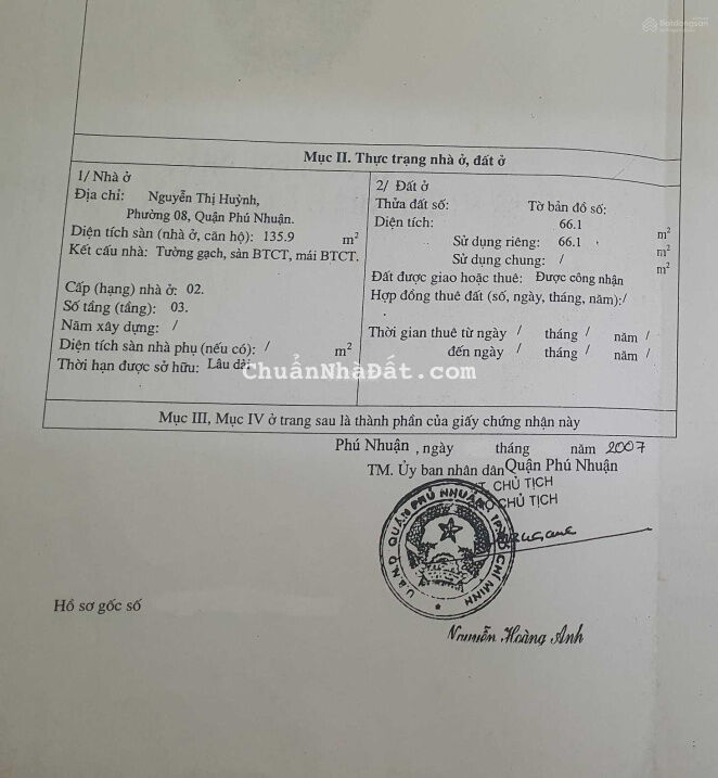 Cần bán nhà 66m2 mặt tiền đường Nguyễn Thị Huỳnh, Phú Nhuận. 11,2 tỷ