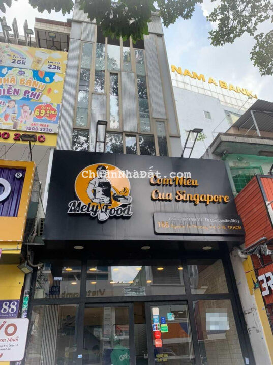 Nhà MT 186 Nguyễn Tri Phương, trệt, 3 lầu, HĐ thuê 75tr/tháng, thiện chí bán 35 tỷ pháp lý sổ hồng