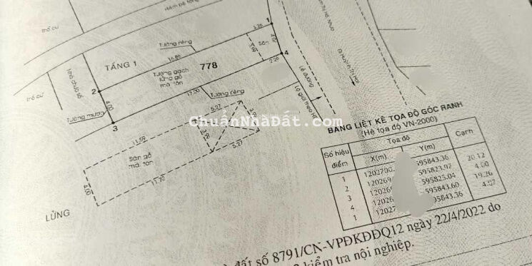 Nhà 1 đời chủ, mặt tiền đường Lâm Thị Hố - Nguyễn Thị Búp, Q12. 4x20m, CN 79m2, C4 lửng, giá 7 tỷ