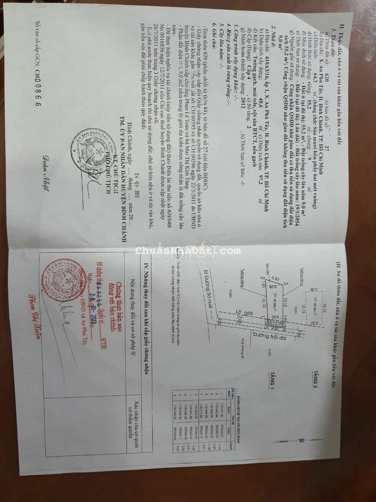 Nhà 1 trệt 1 lầu hẻm ba gác xã an phú tây bình chánh