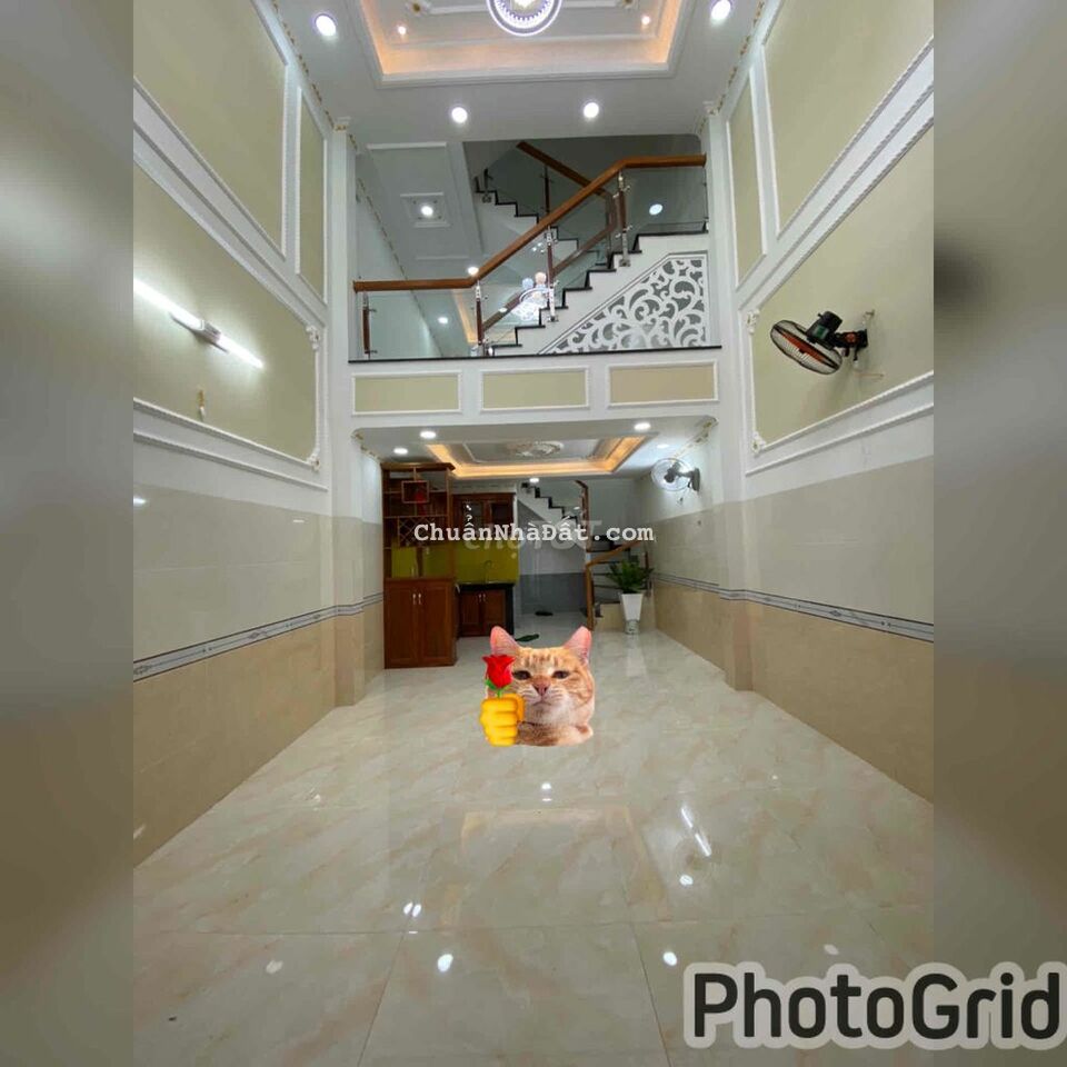 nha bán gò xoài xây mới 1 lửng 2 lầu sân thượng