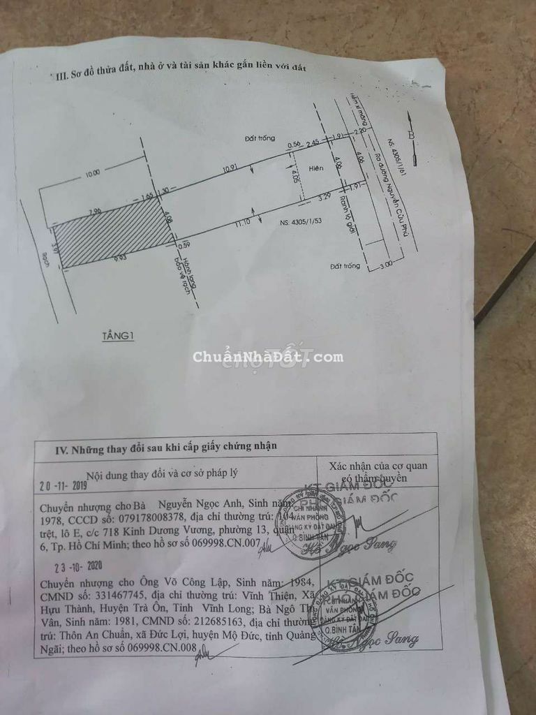 Nhà cấp 4 cũ hẻm ba gác nguyễn cửu phú tân tạoa