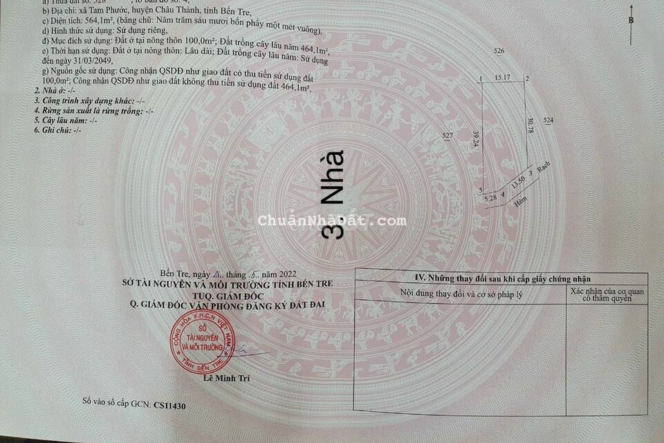 NỀN 15x39m CÓ 100M TC CÓ SẴN NHÀ CẤP 4- TAM PHƯỚC NỀN 15x39m CÓ 100M TC CÓ SẴN NHÀ CẤP 4- TAM PHƯỚC