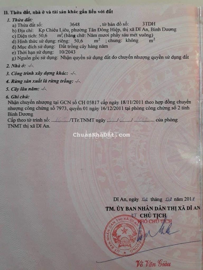 BÁN NHÀ SỔ RIÊNG DĨ AN GIÁ NGỘP KHU VỰC ĐƯỜNG THÔNG OTO