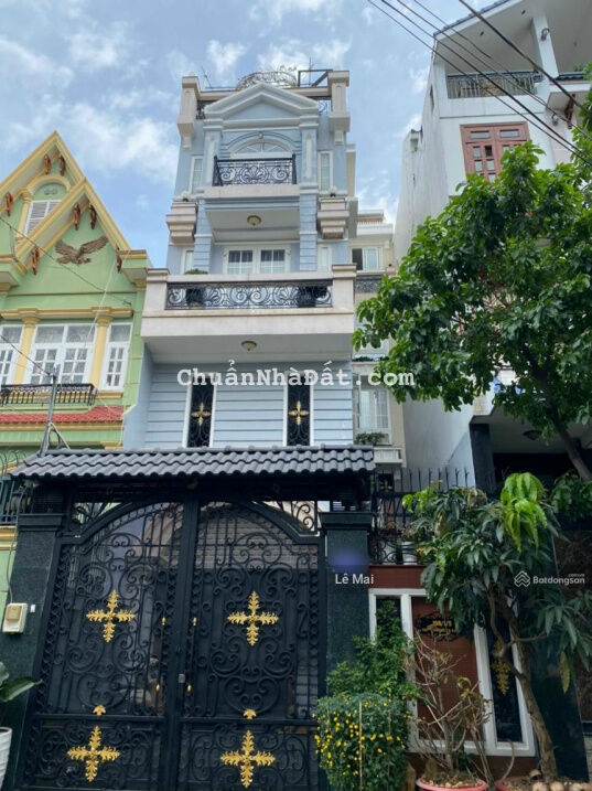 Biệt thự đẹp xây kiên cố hầm lững 3 lầu Cây Trâm P9 GV (6*17) giá 13.8 tỷ TL, hẻm 1 sẹc 10m