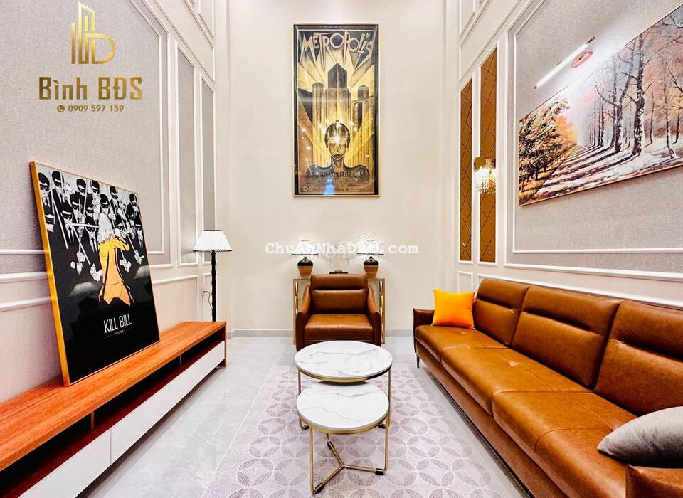 Bán Nhà Đẹp 220/Nguyễn Văn Khối trệt lửng 3 lầu 4PN 6WC hẻm XH 5m