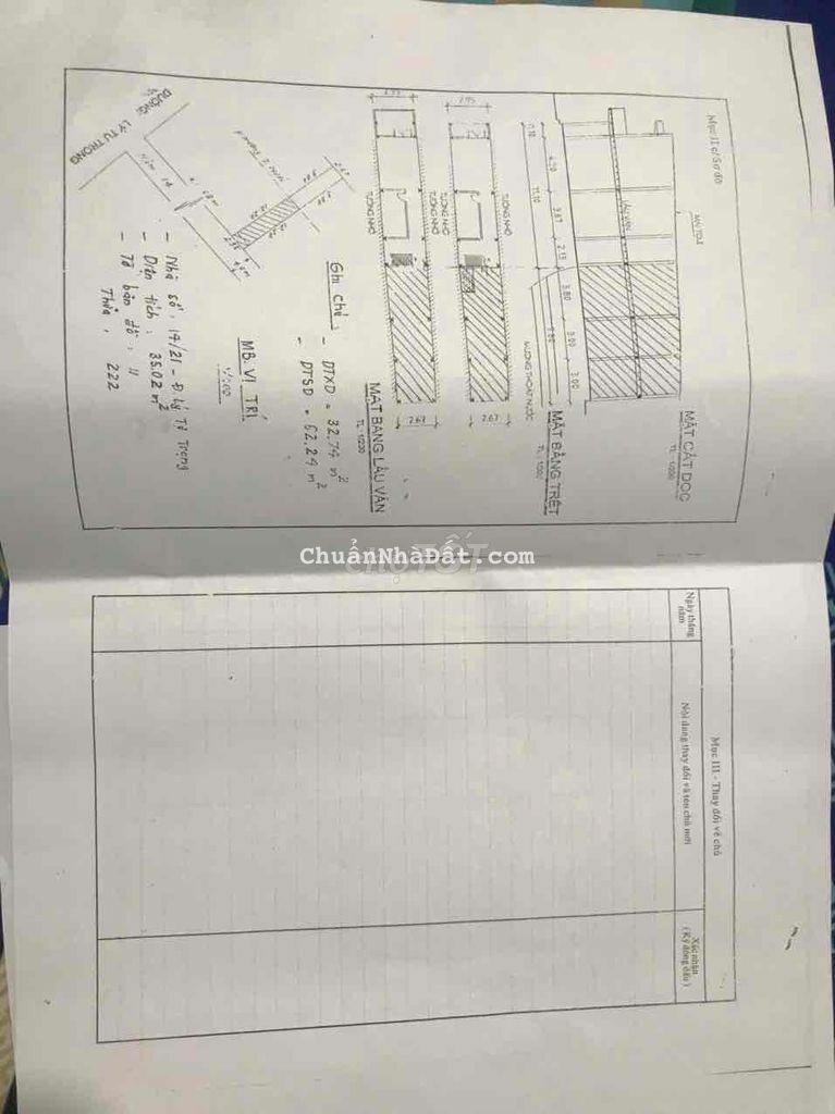 BÁN NHÀ TRỤC CHÍNH HẺM 14 LÝ TỰ TRỌNG