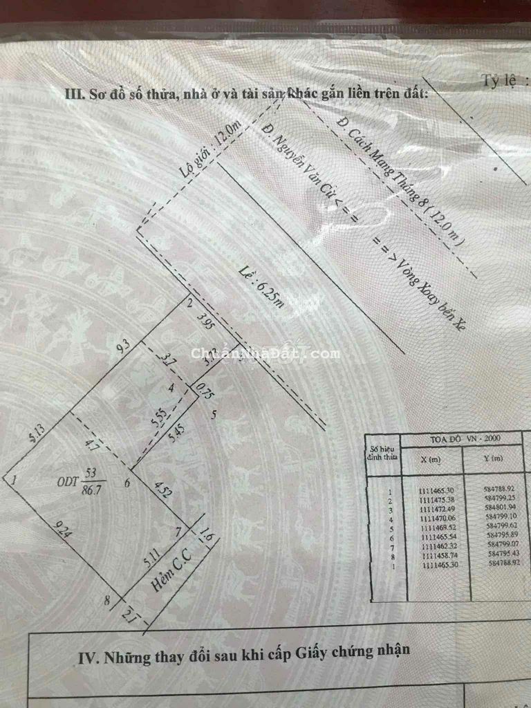 Bán nhà mặt tiền đường CMT8 , Đối diện bệnh viện Phụ Sản