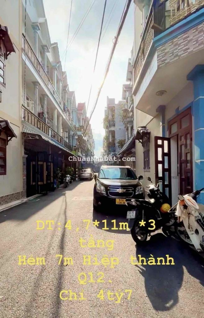 Nhà đẹp Q12, hẻm nhựa 7m, khu phân lô ngay UBND p Hiệp Thành