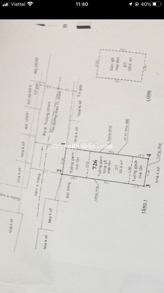 Nhà cấp 4 hẻm ô tô thông, sổ hồng riêng vuông vức gần Chợ Lạc Quang