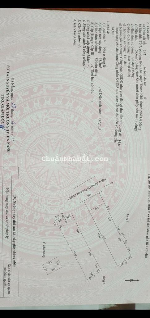 BÁN GẤP...NHÀ 2 TẦNG KIỆT 3M