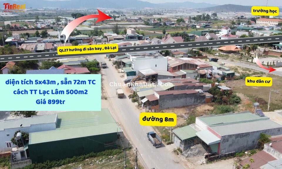 Nhà + Đất mặt tiền đường Đinh Tiên Hoàng, trung tâm thị trấn Thạnh Mỹ