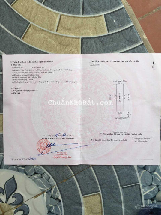 Bán lô đất tại khu phân lô Vĩnh Khê, An Đồng, An Dương, Hải Phòng