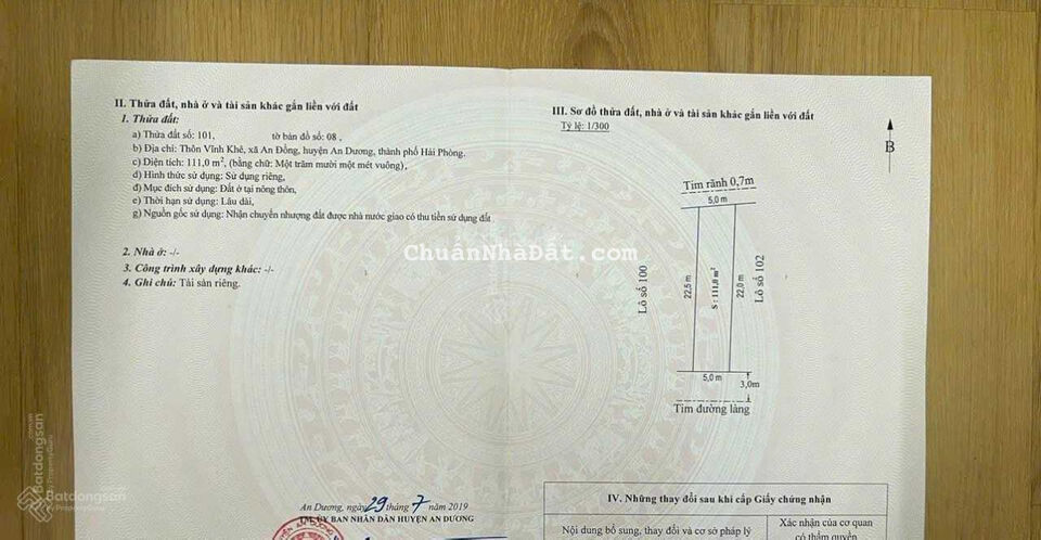 Bán lô đất tuyến 2 đường Máng Nước, Vĩnh Khê, An Đồng, An Dương, Hải Phòng