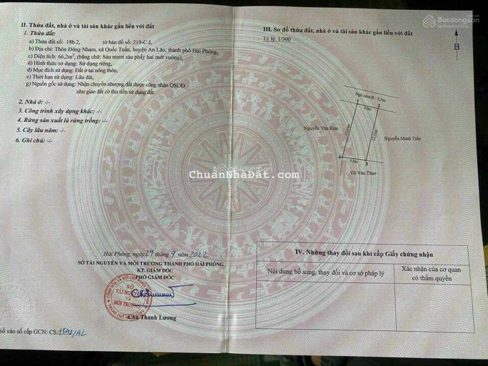 Cắt lỗ lô 66,2m2 ngang 5 mặt đường thông 4m tại Đông Nham, Quốc Tuấn, An Lão