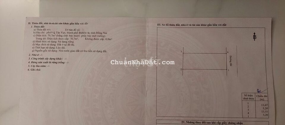 Bán đất KDC Thiên Niên Kỷ, Tân Vạn, BH: 5,2 x 13,7m, giá 1,99 tỷ