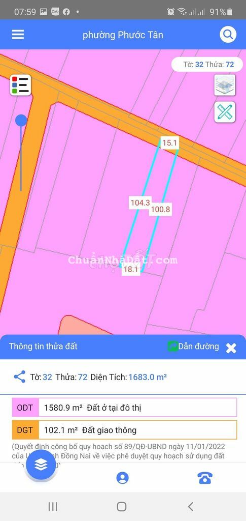 Phước tân còn 1ha *** đất sạch có thổ cư .